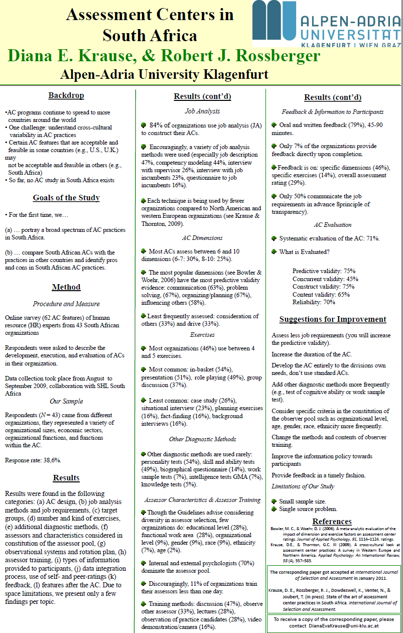 Assessment centers in South Africa