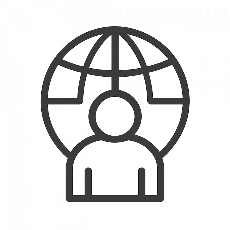 Icon des Souveränitäts-Medaillons als Symbol für die Kategorie Internationales Management