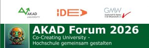 Logo-Banner des AKAD Forum 2026 „Co-Creating University – Hochschule gemeinsam gestalten“
