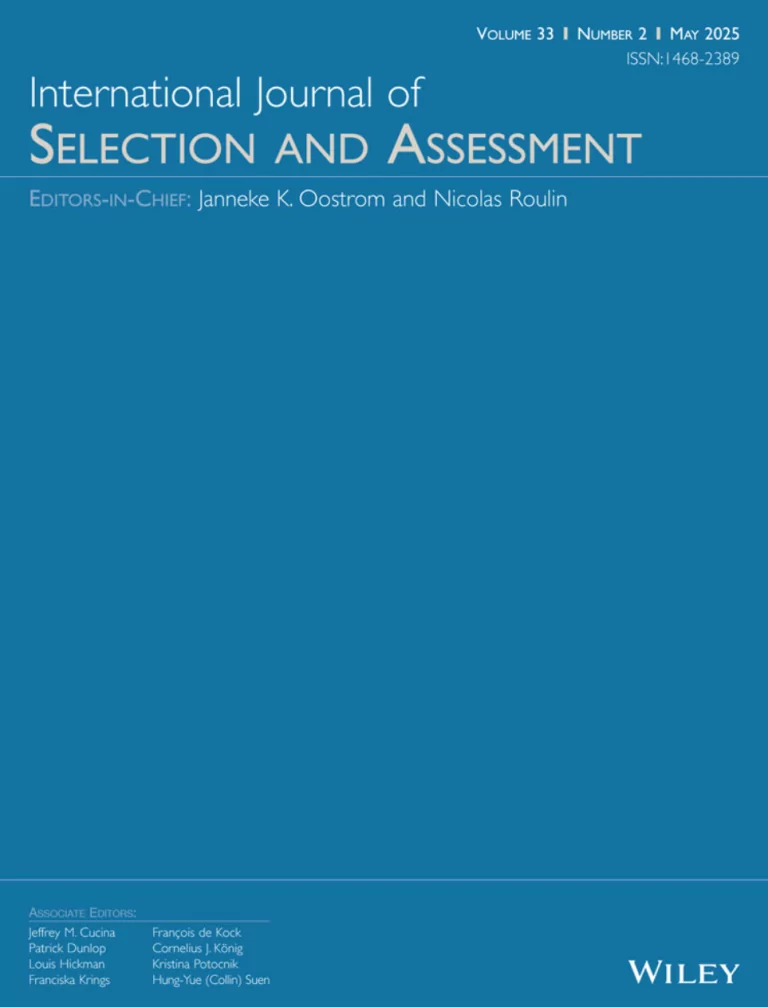 Zeitschriften-Cover des International Journal of Selection and Assessment
