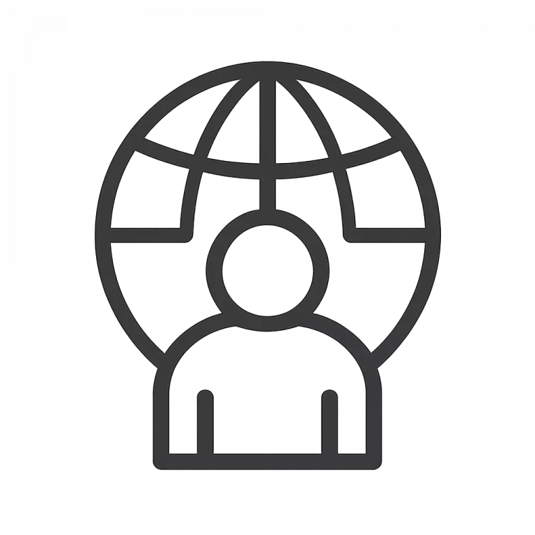 Icon des Souveränitäts-Medaillons als Symbol für die Kategorie Internationales Management